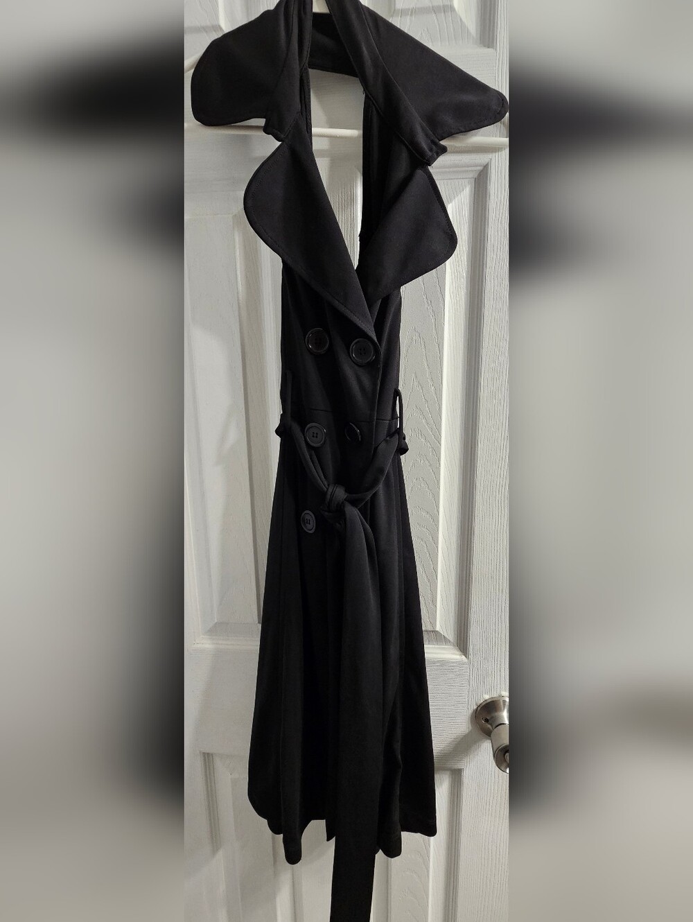 XOXO Black Maxi Trench Dress